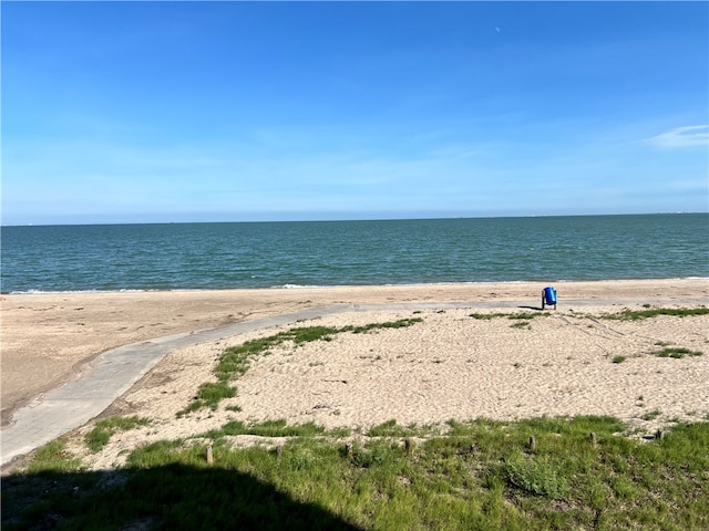 view of water feature featuring a view of the beach