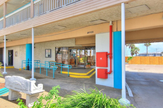 exterior space with a balcony