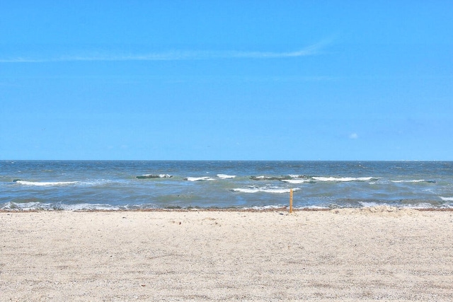 view of water feature featuring a beach view