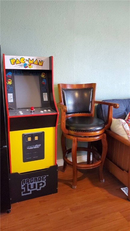 game room featuring wood-type flooring