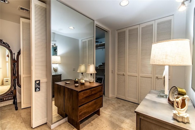 interior space featuring visible vents and recessed lighting