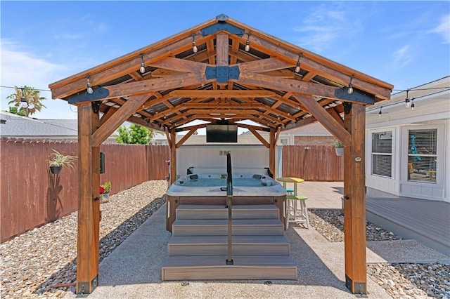15209 Dasmarinas Dr, Corpus Christi, TX 78418 - fenced backyard with a hot tub and a gazebo