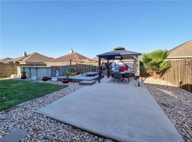 view of patio / terrace with a gazebo