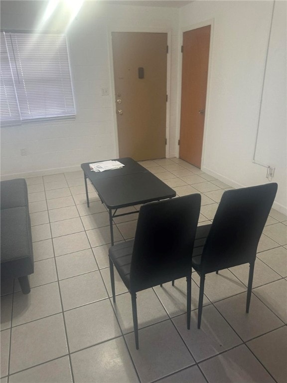 view of tiled dining room