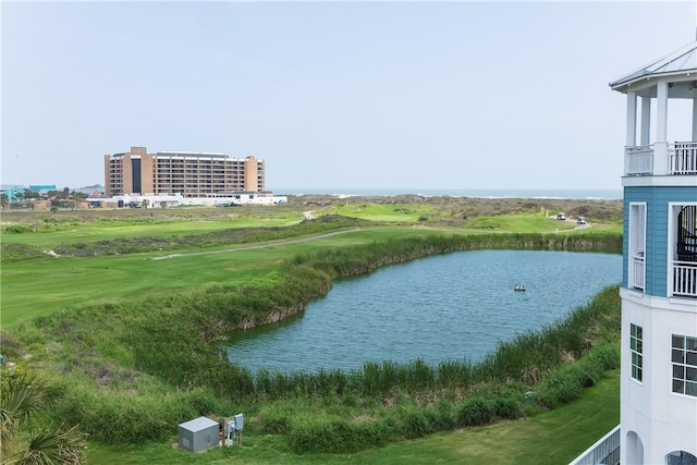 view of water feature with view of golf course