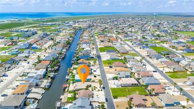 15426 Cuttysark St, Corpus Christi, TX 78418 - aerial overview of property's location with a large body of water and nearby suburban area