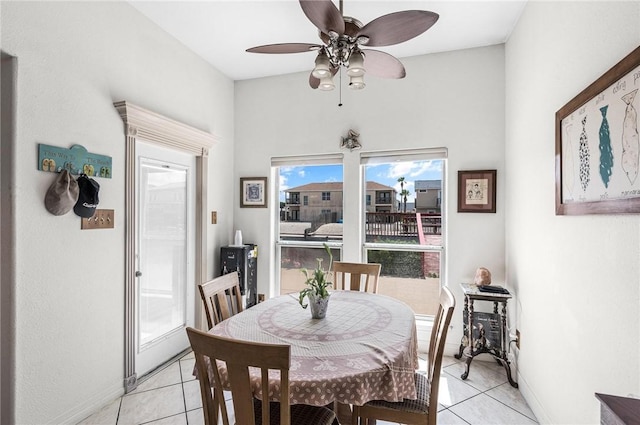 15426 Cuttysark St, Corpus Christi, TX 78418 - dining area featuring light tile patterned flooring and ceiling fan