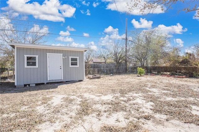 exterior space featuring a storage shed