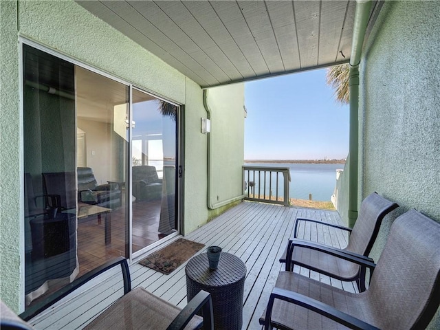 balcony with a water view