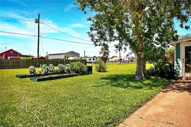 view of yard with a vegetable garden