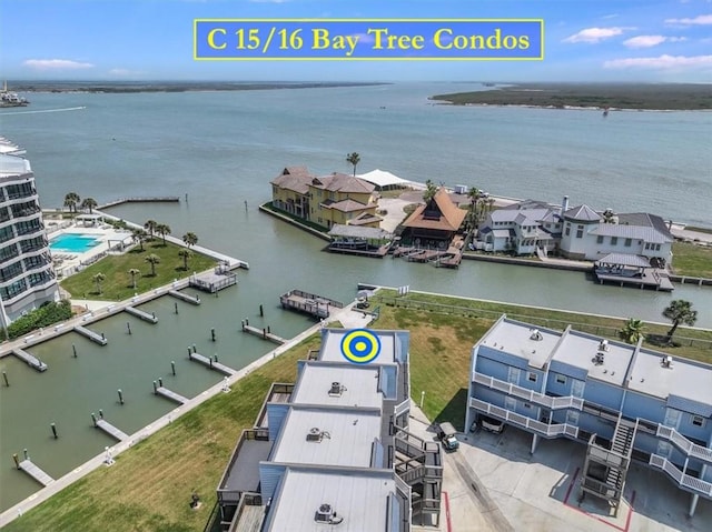 900 N Station St Unit C 15/16, Port Aransas, TX 78373 - aerial view of a large body of water