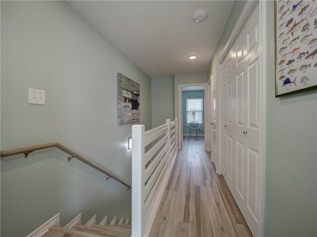 hall featuring light hardwood / wood-style flooring