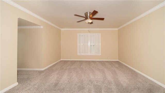 110 Amistad St, Corpus Christi, TX 78404 - carpeted spare room featuring a ceiling fan, ornamental molding, and baseboards