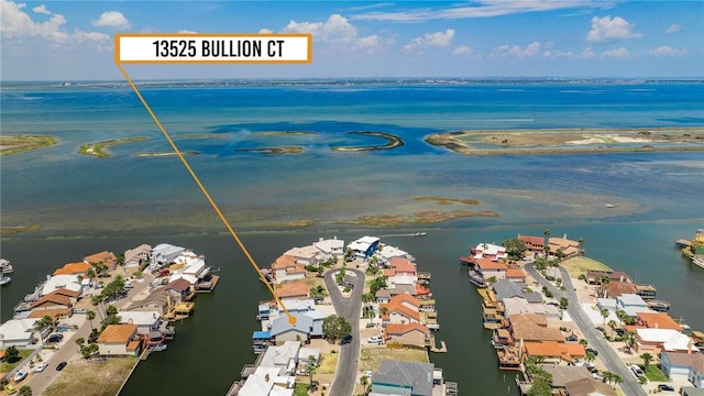 13525 Bullion Ct, Corpus Christi, TX 78418 - aerial view of residential area featuring a nearby body of water