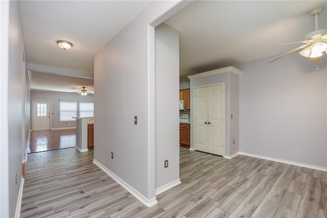 6513 Purplewing Dr, Corpus Christi, TX 78414 - hallway with light wood-style flooring and baseboards