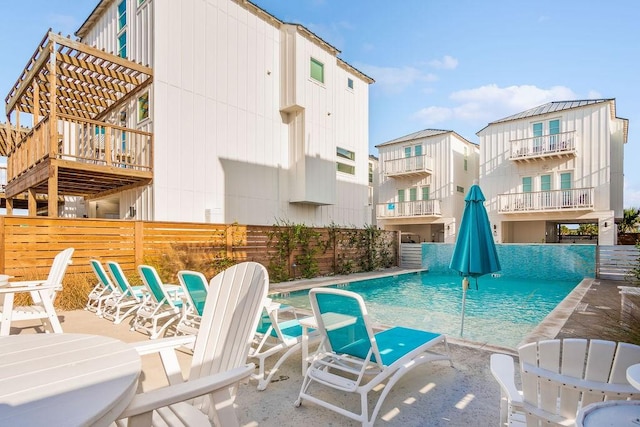 view of pool with a pergola