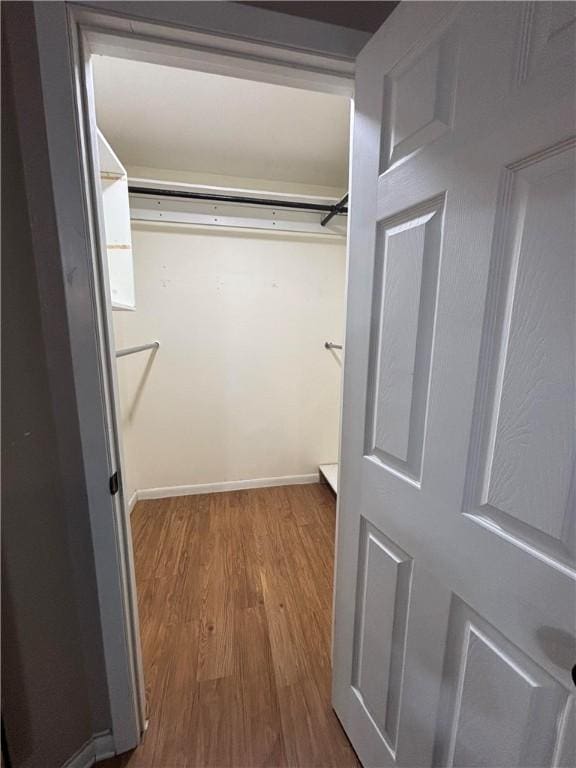 walk in closet featuring hardwood / wood-style floors