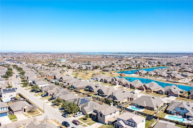 aerial view with a residential view