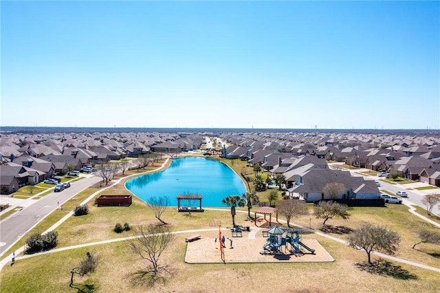 drone / aerial view with a residential view