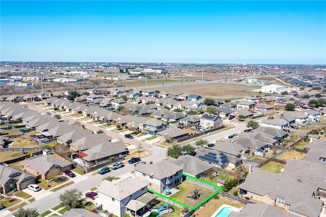 bird's eye view with a residential view