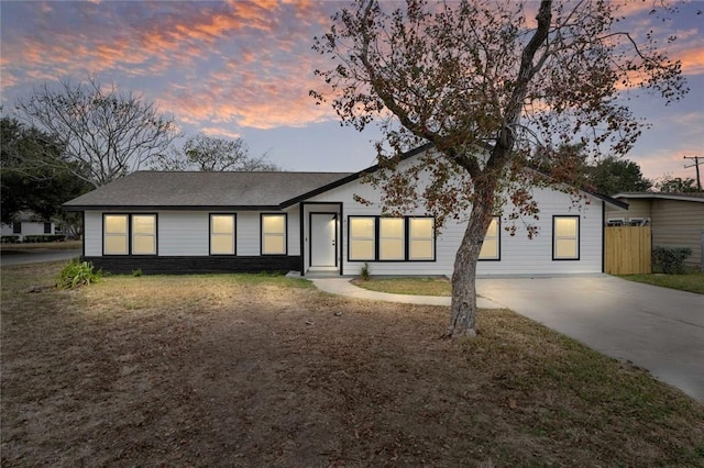 view of ranch-style home