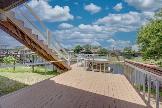 3410 Laguna Shrs, Corpus Christi, TX 78418 - wooden deck with stairway and a yard