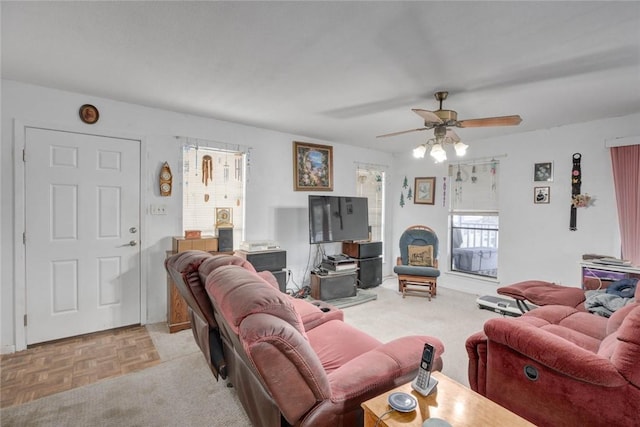 3410 Laguna Shrs, Corpus Christi, TX 78418 - living room with ceiling fan