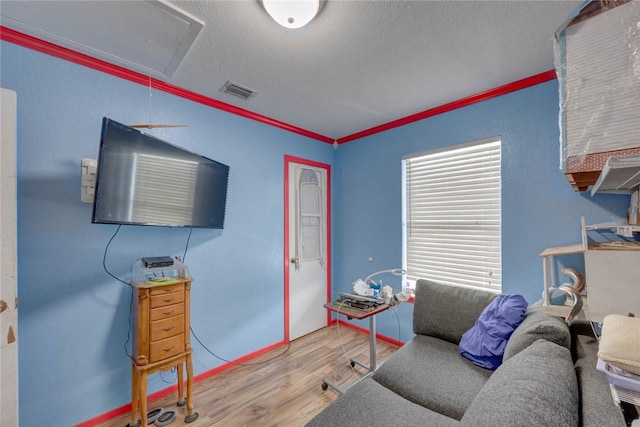 3410 Laguna Shrs, Corpus Christi, TX 78418 - office space featuring attic access, wood finished floors, and crown molding