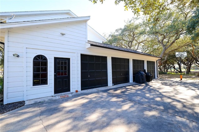 view of garage