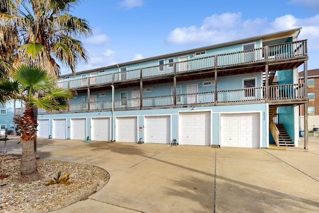 view of building exterior featuring a garage