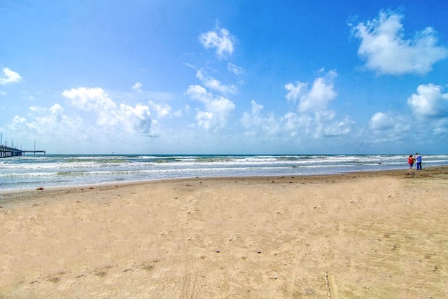 view of water feature featuring a view of the beach