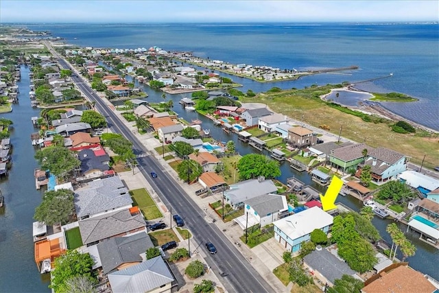 3401 Laguna Shores Rd, Corpus Christi, TX 78418 - aerial view featuring a water view and a residential view