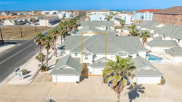 aerial view with a residential view