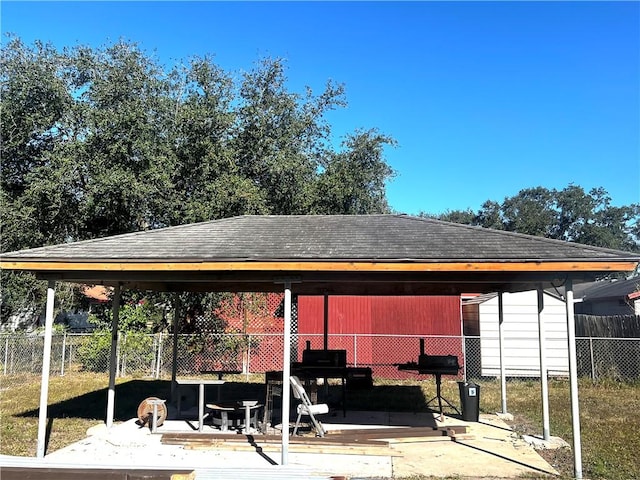 exterior space featuring a gazebo