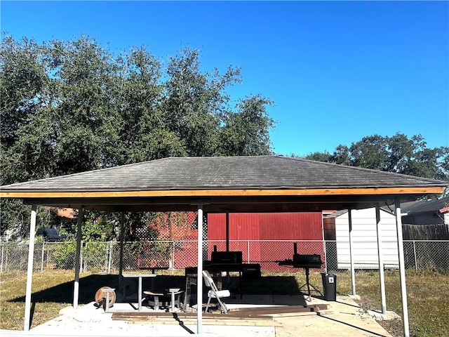 exterior space with a gazebo