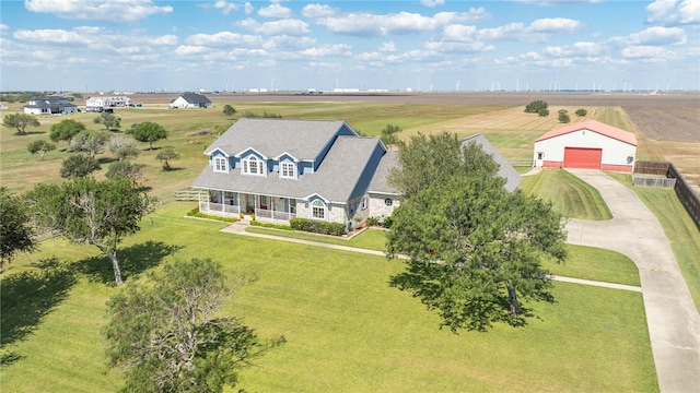 bird's eye view with a rural view