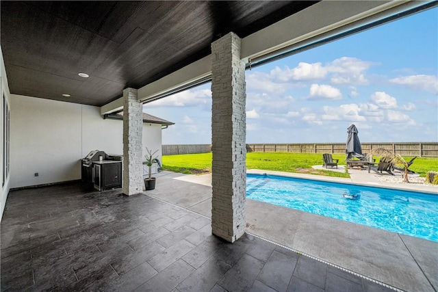 734 Buffalo Creek Dr, Corpus Christi, TX 78415 - view of swimming pool with a patio area and a fenced backyard