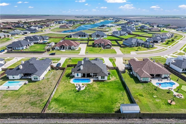 734 Buffalo Creek Dr, Corpus Christi, TX 78415 - aerial view of residential area featuring a pool and a large body of water