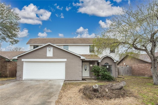 front of property featuring a garage