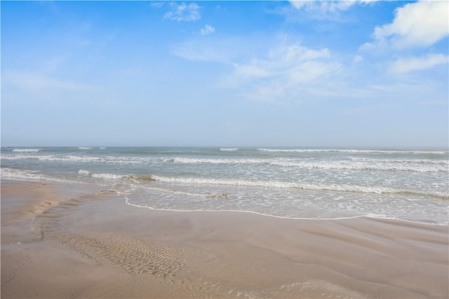 property view of water featuring a view of the beach