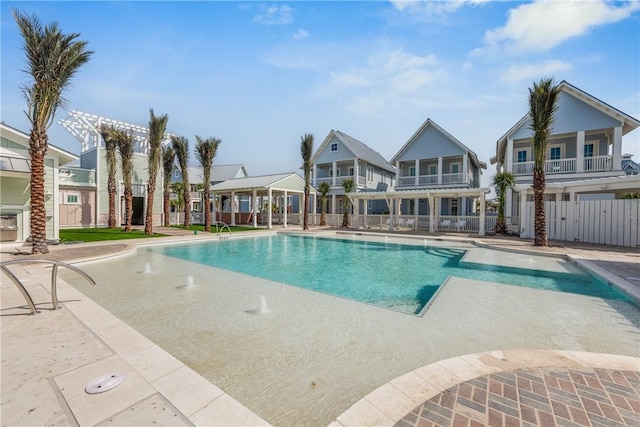 view of pool featuring a gazebo and a patio area