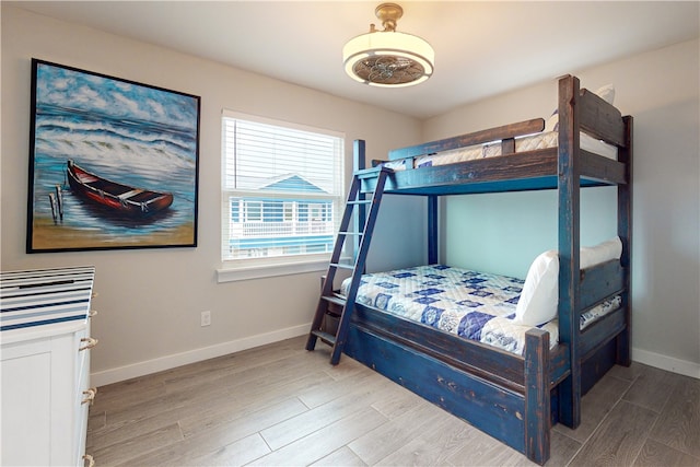 bedroom featuring light hardwood / wood-style floors