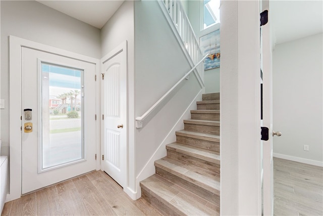 entryway featuring light wood-type flooring