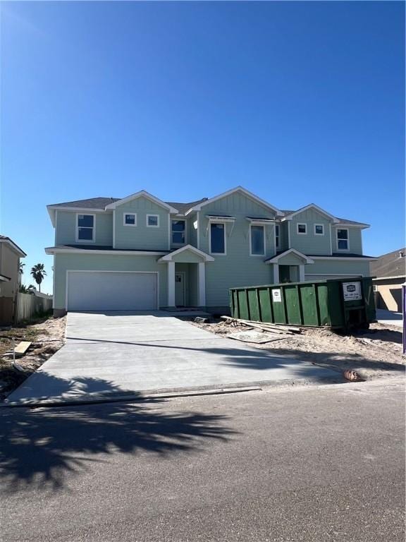 view of front of home with a garage