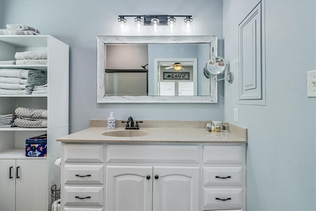 67 Augusta Cir, Aransas Pass, TX 78336 - bathroom with vanity and a ceiling fan