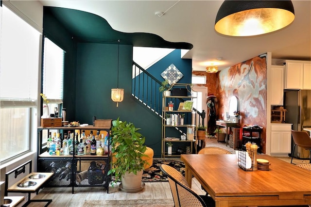 dining room featuring wood-type flooring