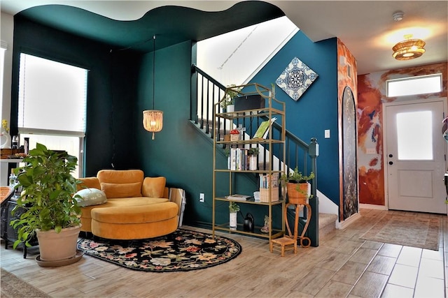 entryway featuring hardwood / wood-style flooring