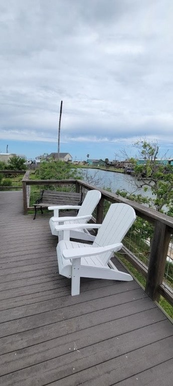 619 Copano Cove Rd, Rockport, TX 78382 - wooden deck with a water view