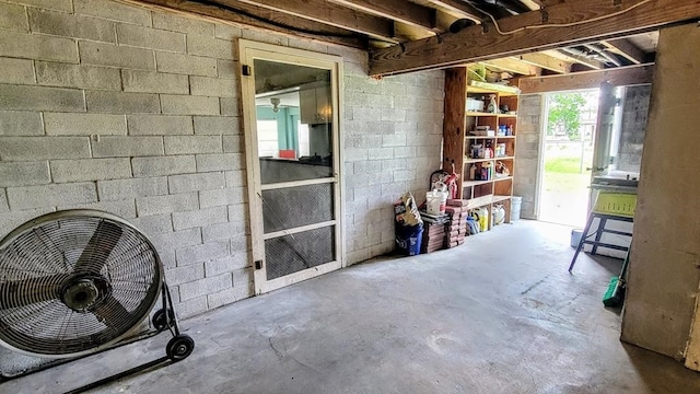619 Copano Cove Rd, Rockport, TX 78382 - below grade area featuring concrete block wall