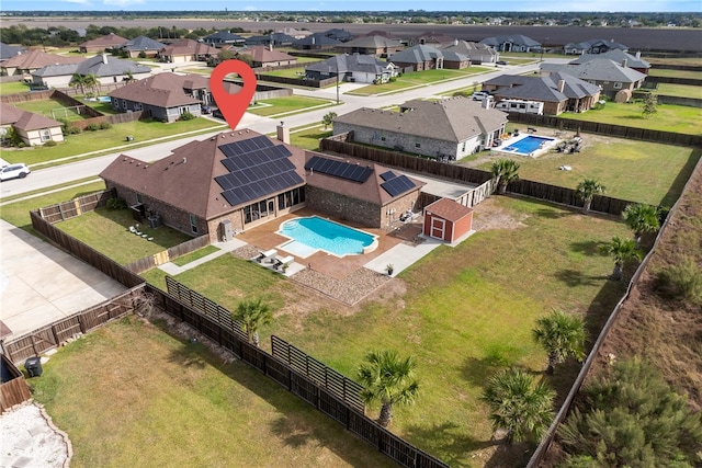 aerial view featuring a residential view